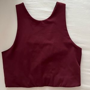 Maroon Dylan Tank Bra from girlfriend collective in color “Mulberry”